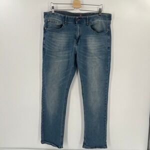 Hudson & Barrow Mens 36 Flex Waistband Straight Leg Blue Denim Jeans